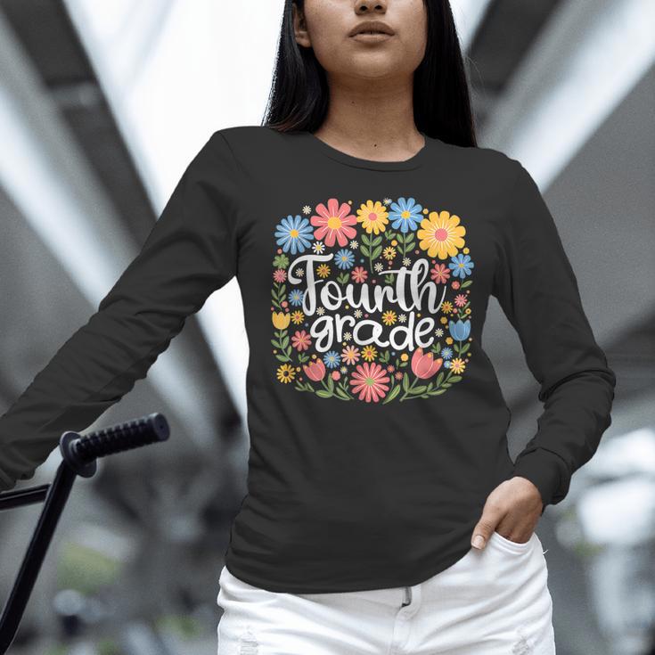 Wildflower 4th Fourth Grade Floral Back To School Teacher Women Long Sleeve T-Shirt, 4th Grade Teacher Shirts, gift for family, gift for coworker Wildflower 4th Fourth Grade Floral Back To School Teacher Women Long Sleeve T-Shirt, 4th Grade Teacher Shirts, gift for family, gift for coworker