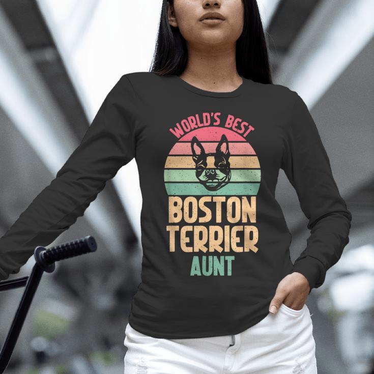 Worlds Best Boston Terrier Aunt Women Long Sleeve T-Shirt, gift for family, gift for coworker