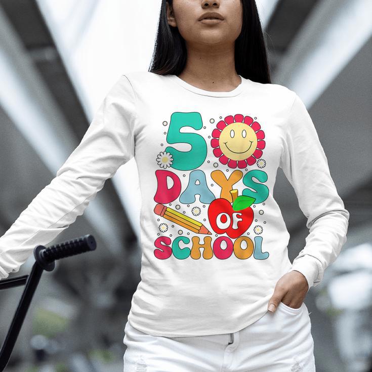 50 Days Of School Teacher Happy 50th Day Of School Kids Women Long Sleeve T-Shirt, gift for family, gift for coworker 50 Days Of School Teacher Happy 50th Day Of School Kids Women Long Sleeve T-Shirt, gift for family, gift for coworker