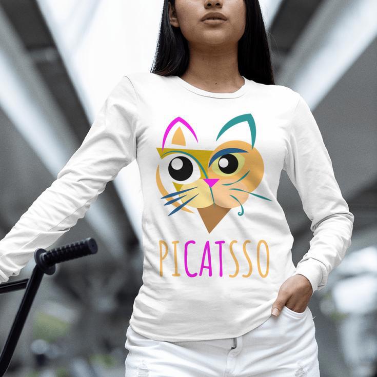 Abstract Cat Art Picatsso Shirt For Art Teachers Women Long Sleeve T-Shirt, gift for family, gift for coworker Abstract Cat Art Picatsso Shirt For Art Teachers Women Long Sleeve T-Shirt, gift for family, gift for coworker