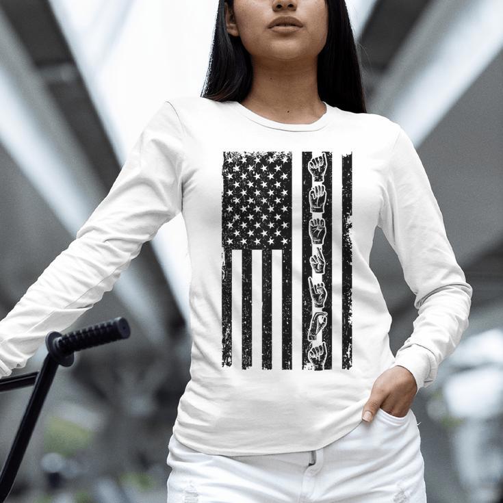 ASL Flag Sign Language Deaf ASL Teacher For Men Women Women Long Sleeve T-Shirt, gift for family, gift for coworker ASL Flag Sign Language Deaf ASL Teacher For Men Women Women Long Sleeve T-Shirt, gift for family, gift for coworker