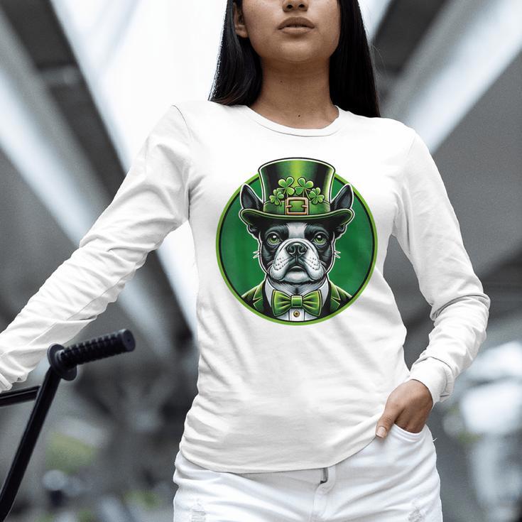 Boston Terrier Dog St Patricks Day Irish Pet Lover Men Women Kids Women Long Sleeve T-Shirt, gift for family, gift for coworker