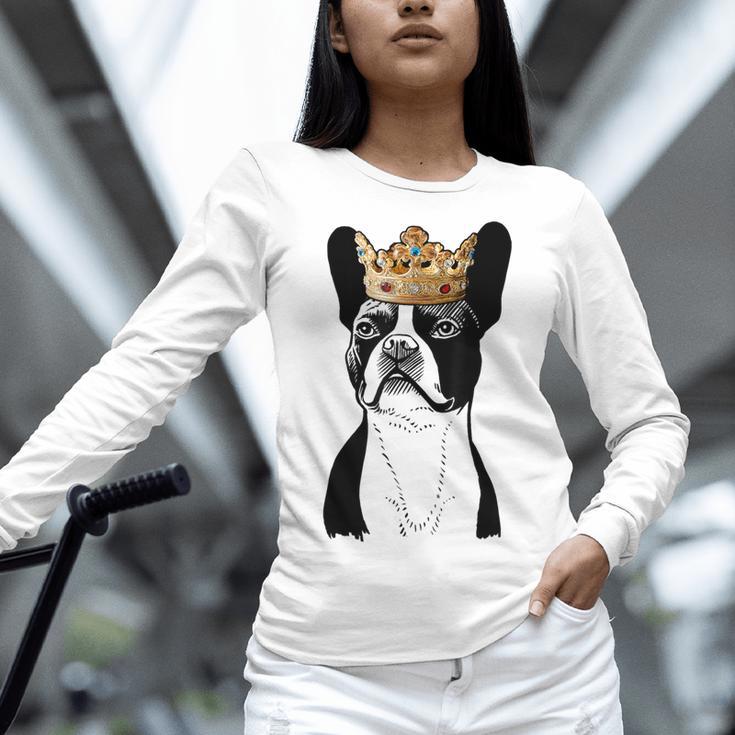 Boston Terrier Dog Wearing Crown For Men Women Girls Kids Women Long Sleeve T-Shirt, gift for family, gift for coworker