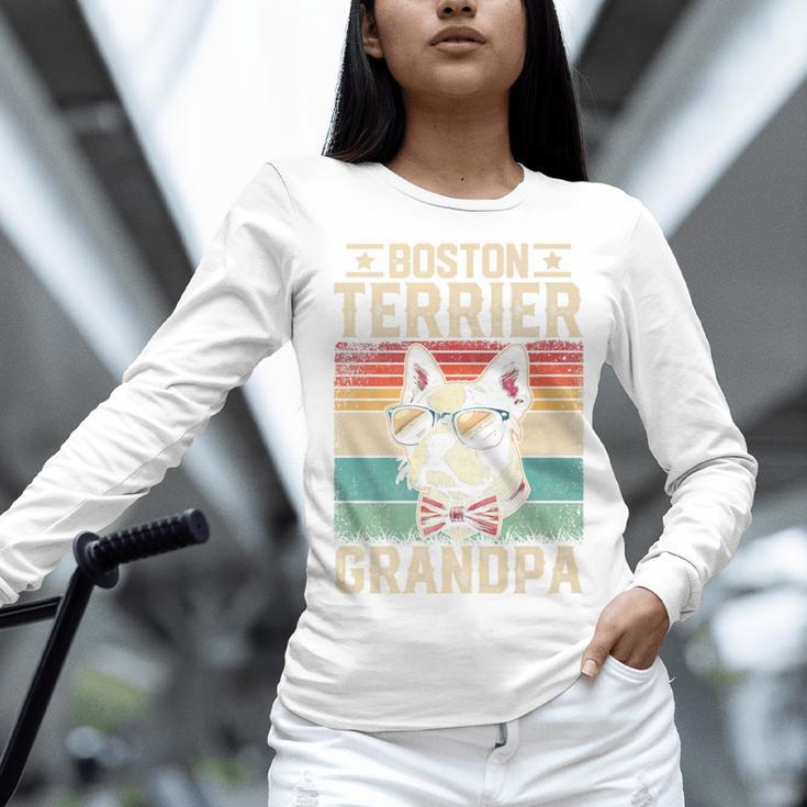 Boston Terrier Grandpa Dog Lover Father's Day Premium Women Long Sleeve T-Shirt, gift for family, gift for coworker