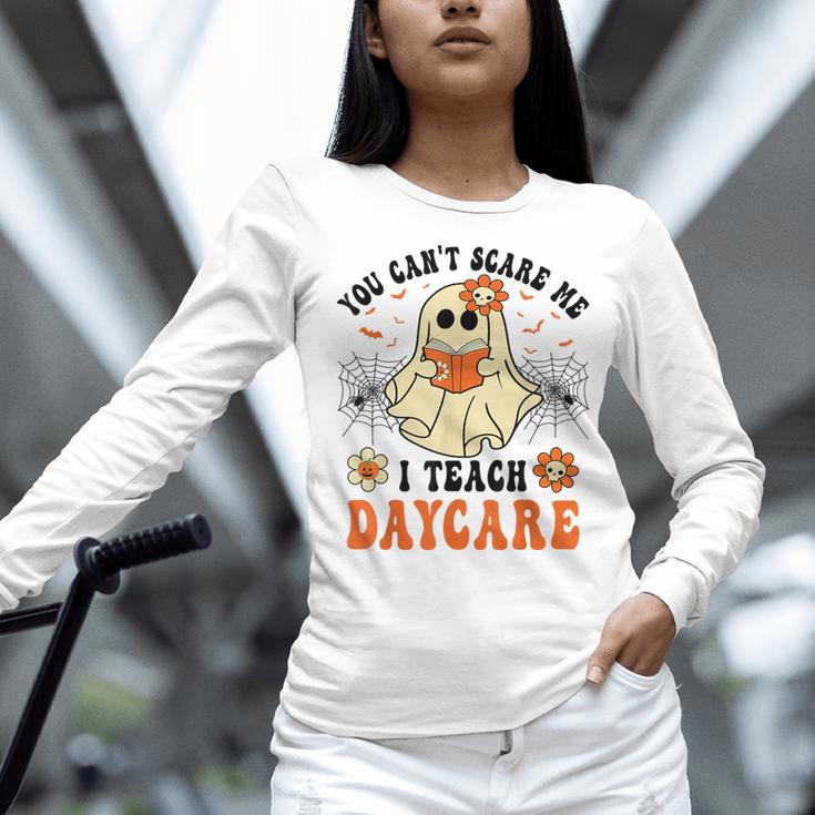 You Can't Scare Me I Teach Daycare Teacher Halloween Ghost Women Long Sleeve T-Shirt, gift for family, gift for coworker