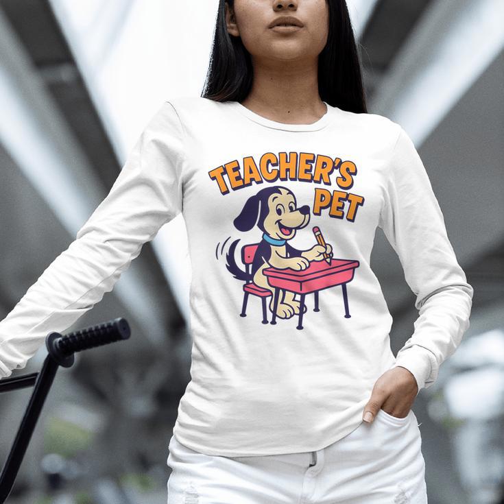 Cute Elementary School Student Dog Teacher's Pet Women Long Sleeve T-Shirt, gift for family, gift for coworker
