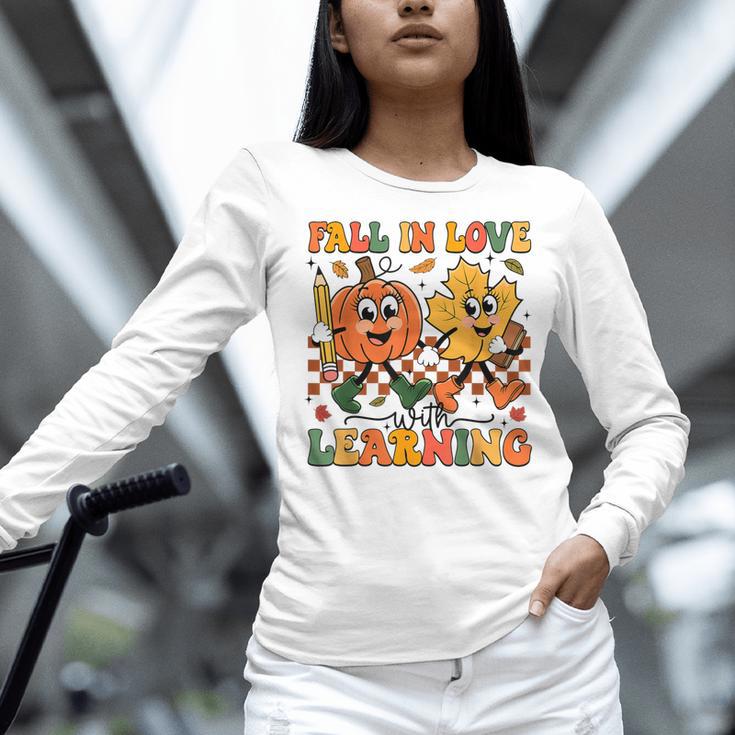 Fall In Love With Learning Thanksgiving Teacher Student Women Long Sleeve T-Shirt, gift for family, gift for coworker Fall In Love With Learning Thanksgiving Teacher Student Women Long Sleeve T-Shirt, gift for family, gift for coworker