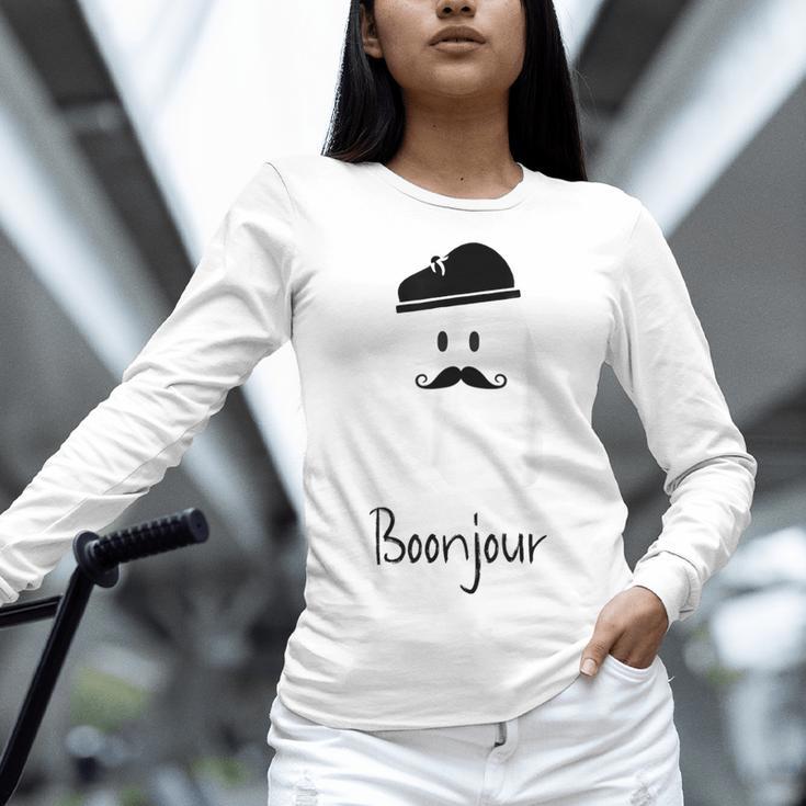 French Teacher Halloween Bonjour Ghost Women Long Sleeve T-Shirt, gift for family, gift for coworker