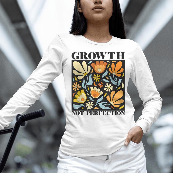 Growth Not Perfection Abstract Florals SPED Teacher Women Long Sleeve T-Shirt, gift for family, gift for coworker