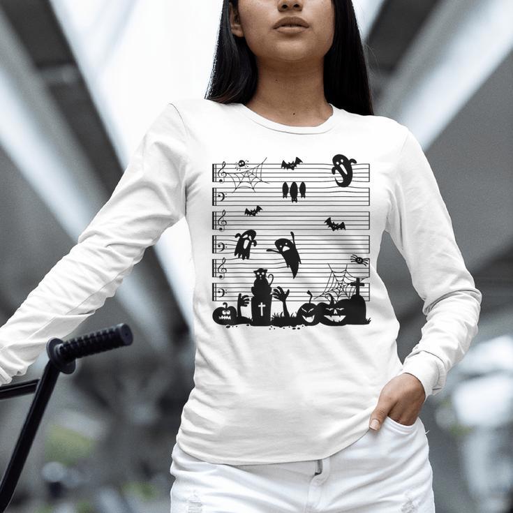 Halloween Music Note Clefs Spooky Ghost For Music Teacher Women Long Sleeve T-Shirt, gift for family, gift for coworker Halloween Music Note Clefs Spooky Ghost For Music Teacher Women Long Sleeve T-Shirt, gift for family, gift for coworker