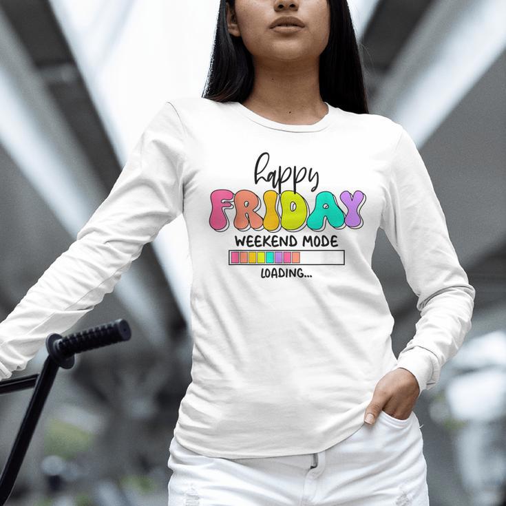 Happy Friyay Teacher School Friday Weekend Vibes Women Long Sleeve T-Shirt, gift for family, gift for coworker