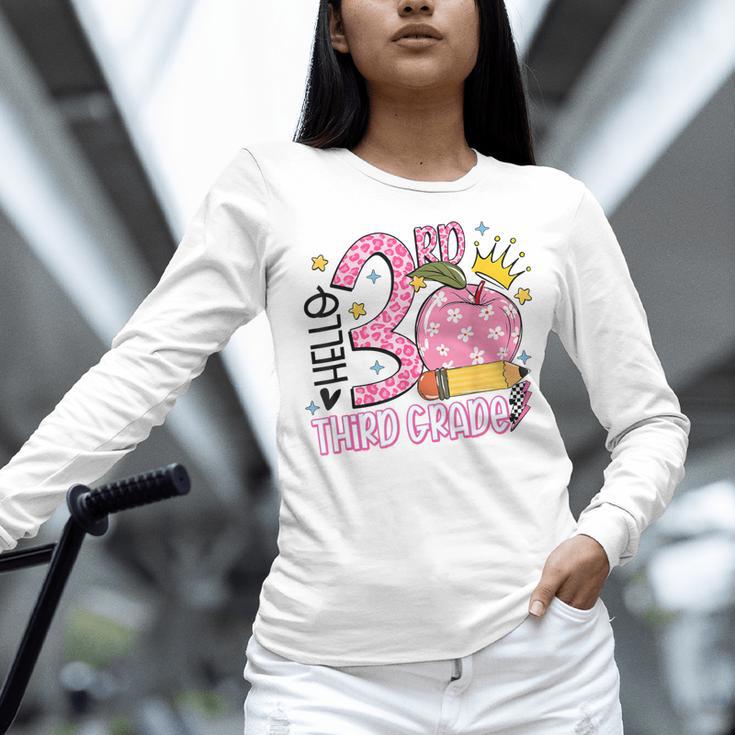 Hello 3rd Third Grade Back To School Pink Leopard Teacher Women Long Sleeve T-Shirt, gift for family, gift for coworker Hello 3rd Third Grade Back To School Pink Leopard Teacher Women Long Sleeve T-Shirt, gift for family, gift for coworker