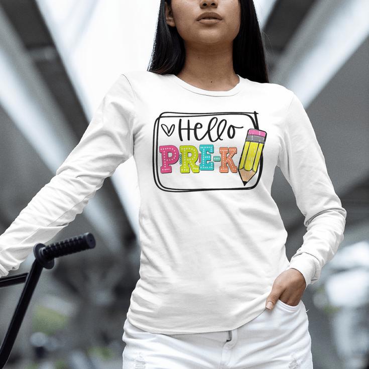 Hello Pre-K Team Preschool Teacher Kids Back To School Women Long Sleeve T-Shirt, gift for family, gift for coworker Hello Pre-K Team Preschool Teacher Kids Back To School Women Long Sleeve T-Shirt, gift for family, gift for coworker
