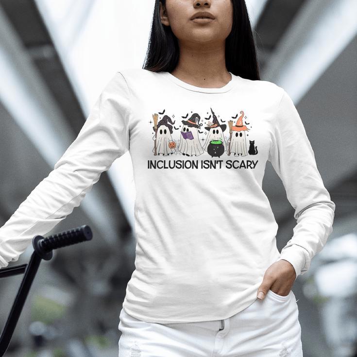 Inclusion Isn't Scary Boo Ghost Halloween Sped Teacher Women Long Sleeve T-Shirt, gift for family, gift for coworker Inclusion Isn't Scary Boo Ghost Halloween Sped Teacher Women Long Sleeve T-Shirt, gift for family, gift for coworker