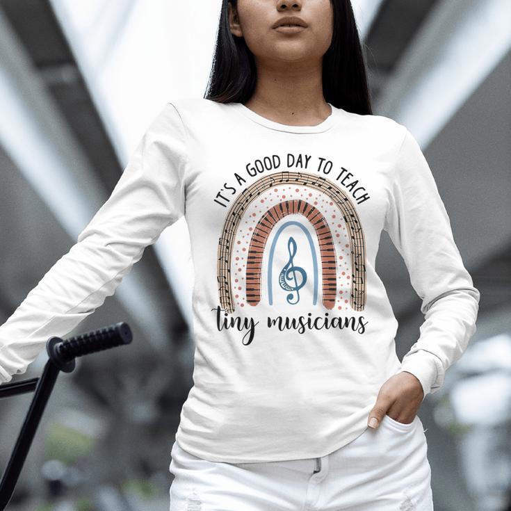 Its A Good Day To Teach Tiny Musicians Music Teacher Rainbow Women Long Sleeve T-Shirt, gift for family, gift for coworker
