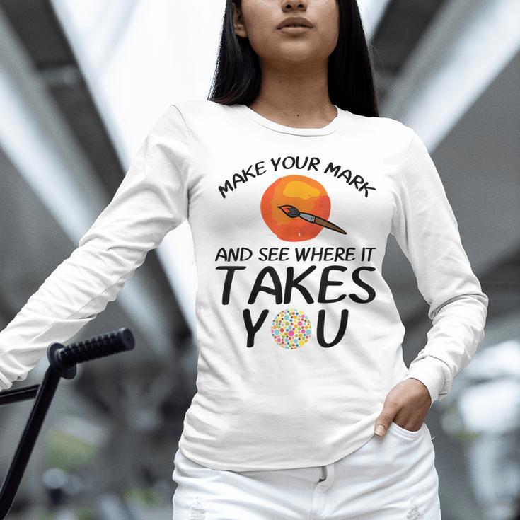 Make Mark Paintbrush International Dot Day Art Teacher Women Long Sleeve T-Shirt, gift for family, gift for coworker Make Mark Paintbrush International Dot Day Art Teacher Women Long Sleeve T-Shirt, gift for family, gift for coworker