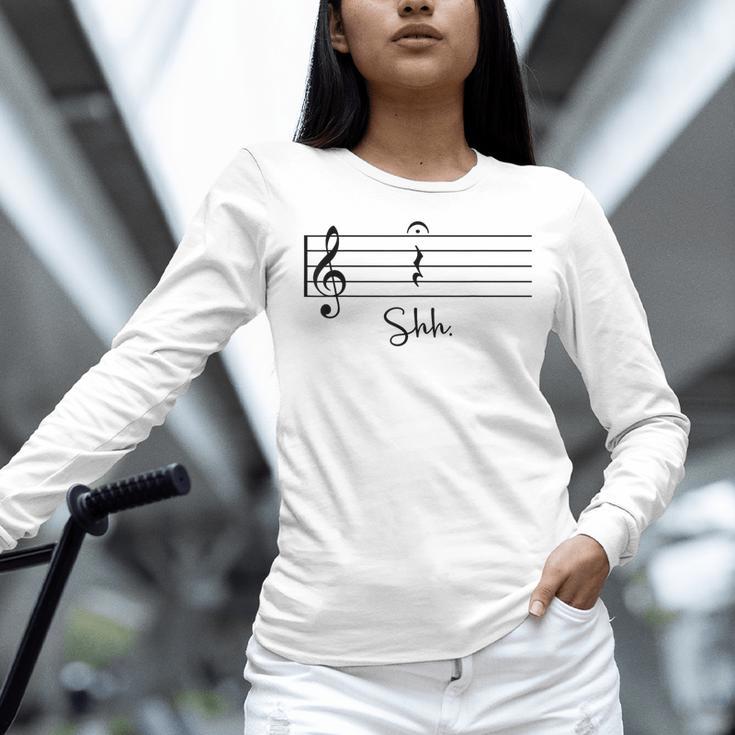 Music Notes Shirt Shh Quarter Fermata Teacher Women Long Sleeve T-Shirt, gift for family, gift for coworker Music Notes Shirt Shh Quarter Fermata Teacher Women Long Sleeve T-Shirt, gift for family, gift for coworker