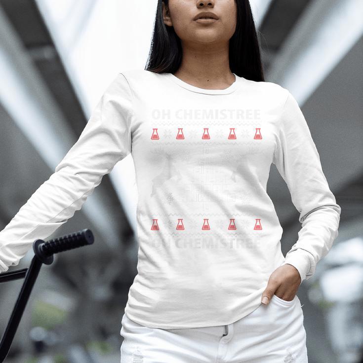 Oh Chemistree Ugly Christmas Sweater Science Student Teacher Women Long Sleeve T-Shirt, Science Teacher Shirts, gift for family, gift for coworker Oh Chemistree Ugly Christmas Sweater Science Student Teacher Women Long Sleeve T-Shirt, Science Teacher Shirts, gift for family, gift for coworker
