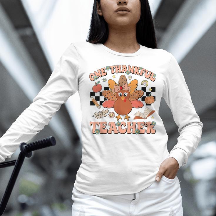 One Thankful Teacher Thanksgiving Retro Groovy Fall Teachers Women Long Sleeve T-Shirt, Groovy Teacher Shirts, gift for family, gift for coworker One Thankful Teacher Thanksgiving Retro Groovy Fall Teachers Women Long Sleeve T-Shirt, Groovy Teacher Shirts, gift for family, gift for coworker