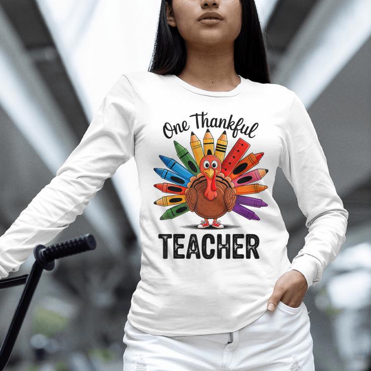 One Thankful Teacher Thanksgiving TurkeyCute Pencil Women Long Sleeve T-Shirt, gift for family, gift for coworker One Thankful Teacher Thanksgiving TurkeyCute Pencil Women Long Sleeve T-Shirt, gift for family, gift for coworker
