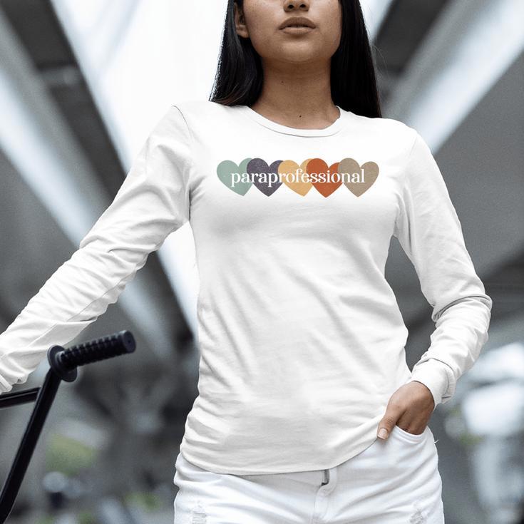 Paraprofessional Teacher Hearts Back To School Teach Rainbow Men Women Kids Women Long Sleeve T-Shirt, gift for family, gift for coworker Paraprofessional Teacher Hearts Back To School Teach Rainbow Men Women Kids Women Long Sleeve T-Shirt, gift for family, gift for coworker