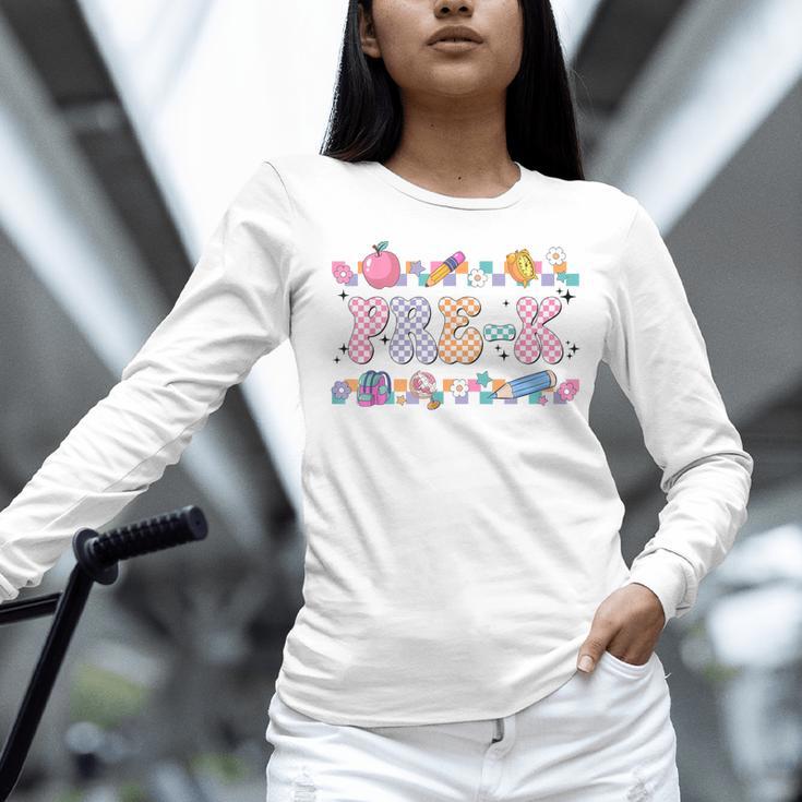 Pre-K Back To School Teachers Kids 1st Day Of School Women Long Sleeve T-Shirt, gift for family, gift for coworker Pre-K Back To School Teachers Kids 1st Day Of School Women Long Sleeve T-Shirt, gift for family, gift for coworker