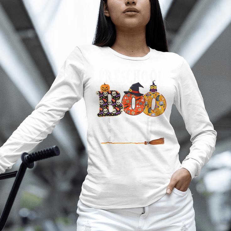 Preschool Boo Crew Teacher Halloween Women Long Sleeve T-Shirt, gift for family, gift for coworker Preschool Boo Crew Teacher Halloween Women Long Sleeve T-Shirt, gift for family, gift for coworker