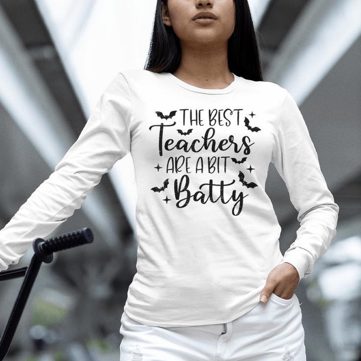 Retro The Best Teachers Are A Bit Batty Halloween Teacher Women Long Sleeve T-Shirt, gift for family, gift for coworker Retro The Best Teachers Are A Bit Batty Halloween Teacher Women Long Sleeve T-Shirt, gift for family, gift for coworker