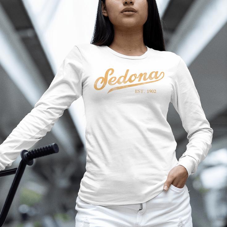 Retro Sedona Script Vintage Throwback Kids Women Long Sleeve T-Shirt, gift for family, gift for coworker