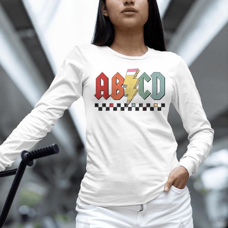 Rock Abcd Back To School Abcd Preschool Teacher Appreciation Women Long Sleeve T-Shirt, gift for family, gift for coworker Rock Abcd Back To School Abcd Preschool Teacher Appreciation Women Long Sleeve T-Shirt, gift for family, gift for coworker
