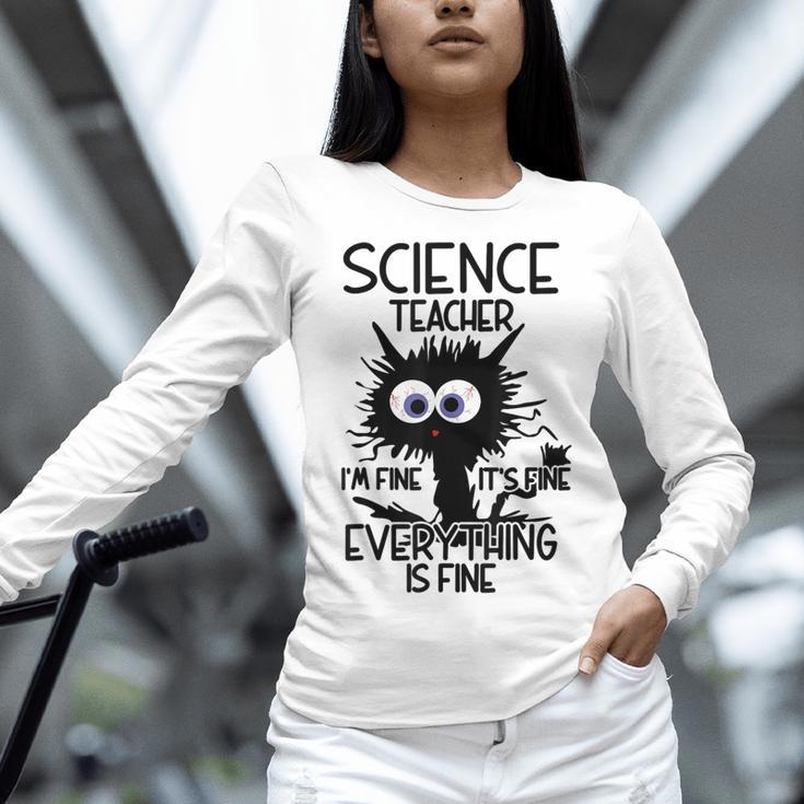 Science Teacher Appreciation Merch -Adults -Youth Grey Classic Fit Modern Science Theme Cartoon Women Long Sleeve T-Shirt, Science Teacher Shirts, gift for family, gift for coworker
