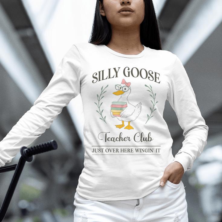 Silly Goose Teacher Club Women Long Sleeve T-Shirt, gift for family, gift for coworker