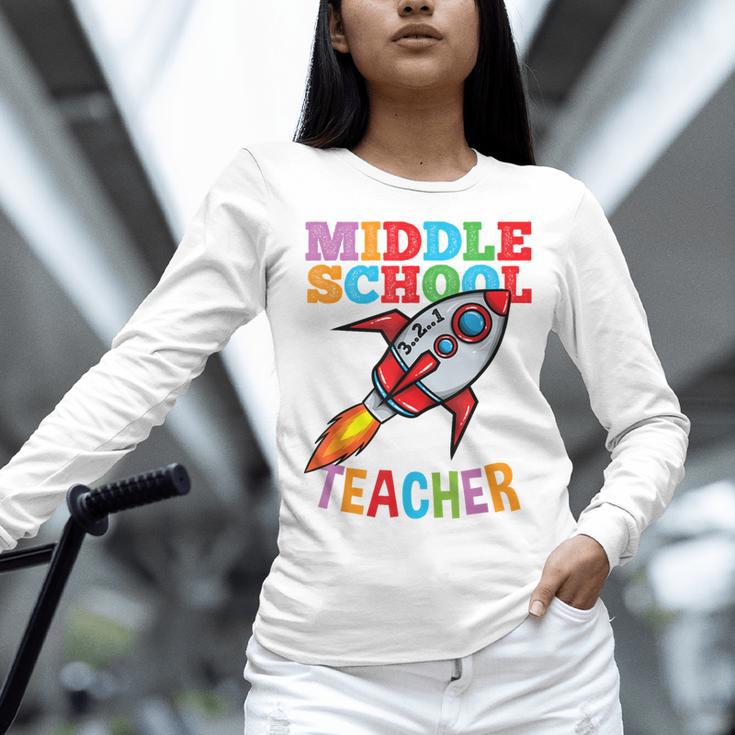 Space Middle School Teacher Back To School Men Women Kids Women Long Sleeve T-Shirt, gift for family, gift for coworker
