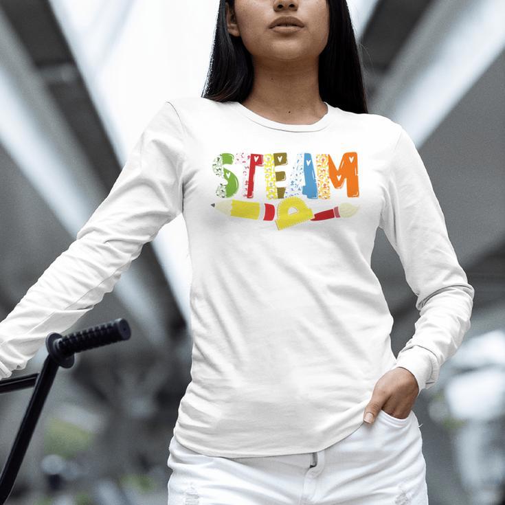Steam Teacher Science Tech Engineering Arts Maker Women Long Sleeve T-Shirt, Science Teacher Shirts, gift for family, gift for coworker