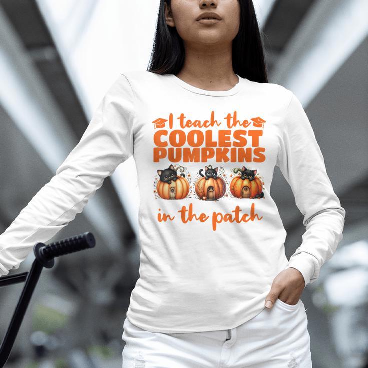 I Teach The Cutest Pumpkins Halloween Teacher Cat Lover Women Long Sleeve T-Shirt, gift for family, gift for coworker I Teach The Cutest Pumpkins Halloween Teacher Cat Lover Women Long Sleeve T-Shirt, gift for family, gift for coworker