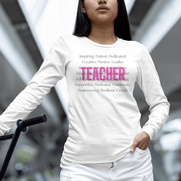 TEACH Inspirational Teacher Comfortable & Stylish T-Shirt Women Long Sleeve T-Shirt, gift for family, gift for coworker