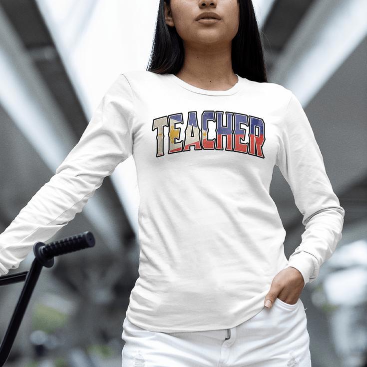 Teacher Filipino Vintage Heritage DNA Flag Women Long Sleeve T-Shirt, gift for family, gift for coworker Teacher Filipino Vintage Heritage DNA Flag Women Long Sleeve T-Shirt, gift for family, gift for coworker