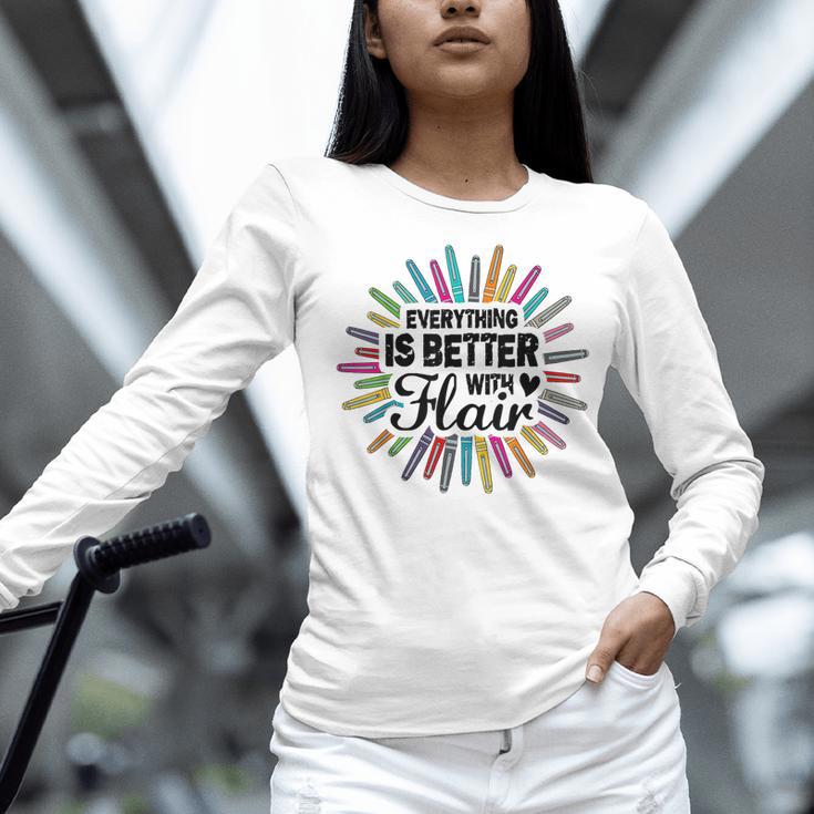 Teacher Flair Pen Art Lover School Supplies Women Long Sleeve T-Shirt, gift for family, gift for coworker Teacher Flair Pen Art Lover School Supplies Women Long Sleeve T-Shirt, gift for family, gift for coworker