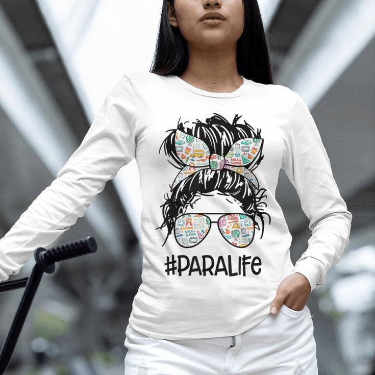 Teacher Para Life Tee Paraprofessional Cute Messy Bun Women Long Sleeve T-Shirt, gift for family, gift for coworker Teacher Para Life Tee Paraprofessional Cute Messy Bun Women Long Sleeve T-Shirt, gift for family, gift for coworker
