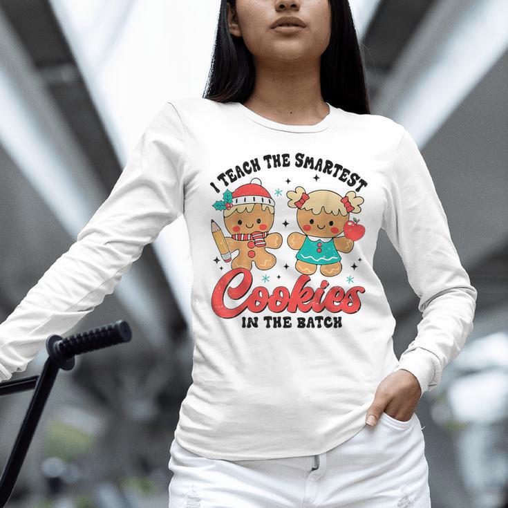 Teacher Of Smart Cookies Cute Gingerbread Teacher Christmas Women Long Sleeve T-Shirt, gift for family, gift for coworker