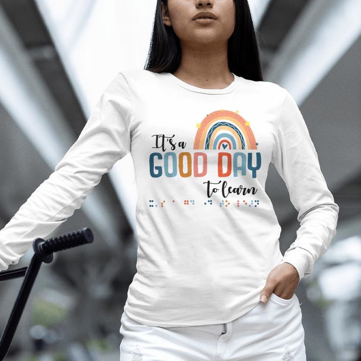 Teacher Of Visually Impaired Braille A Good Day To Learn Women Long Sleeve T-Shirt, gift for family, gift for coworker Teacher Of Visually Impaired Braille A Good Day To Learn Women Long Sleeve T-Shirt, gift for family, gift for coworker