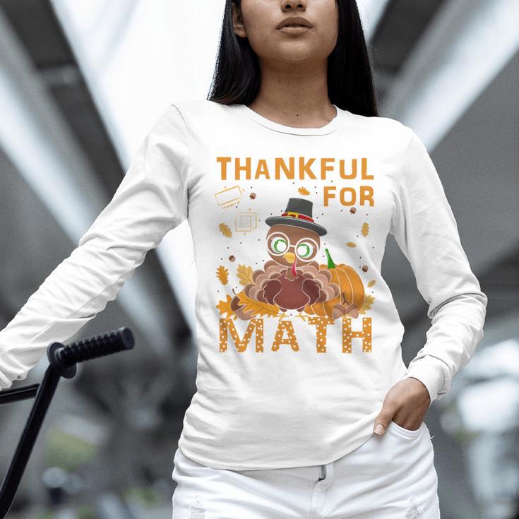 Thankful Math Turkey Teacher Happy Thanksgiving Women Long Sleeve T-Shirt, gift for family, gift for coworker