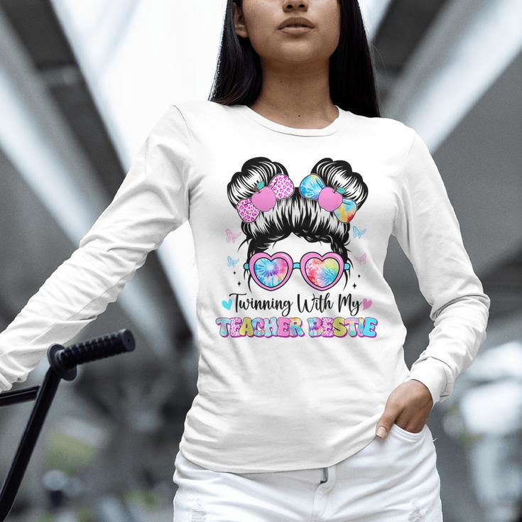 Twinning With My Teacher Bestie Twin Day Friends Teacher Women Long Sleeve T-Shirt, gift for family, gift for coworker Twinning With My Teacher Bestie Twin Day Friends Teacher Women Long Sleeve T-Shirt, gift for family, gift for coworker