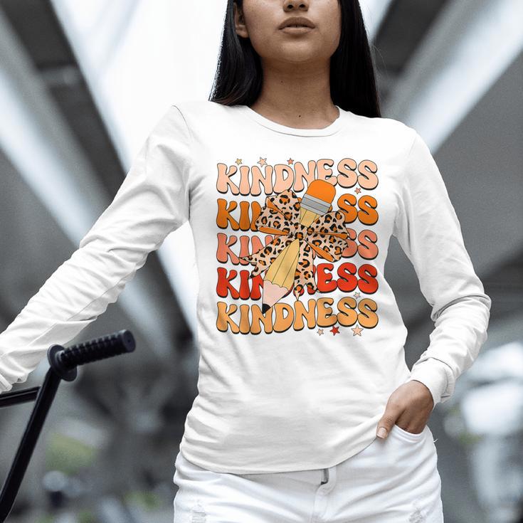 Unity Day Orange Kindness Teacher Bow Anti Bullying Be Kind Women Long Sleeve T-Shirt, gift for family, gift for coworker