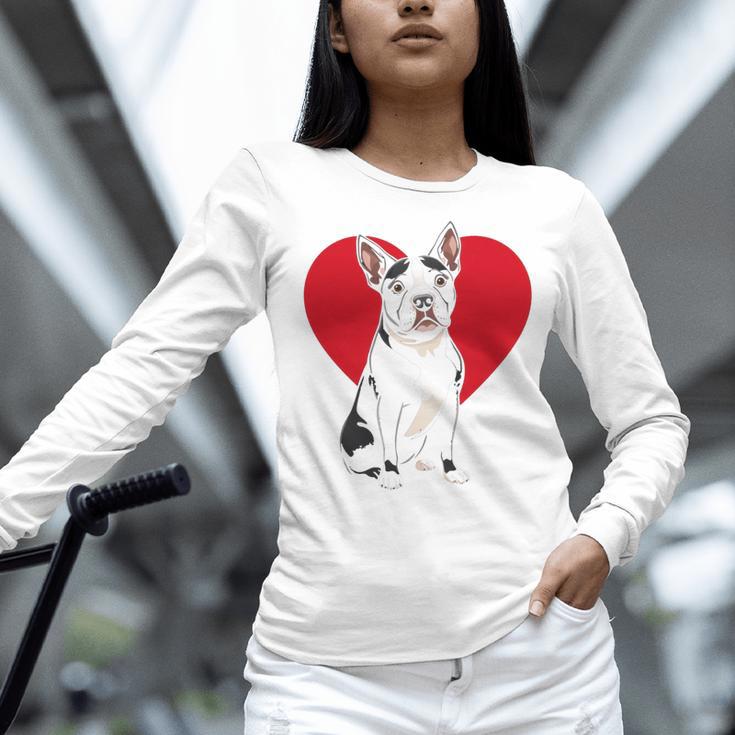 Valentine's Day Boston Terrier Lover Women Long Sleeve T-Shirt, gift for family, gift for coworker