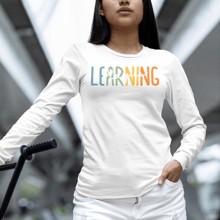 Vintage Play Is Learning Back To School Toddler Teacher Women Long Sleeve T-Shirt, gift for family, gift for coworker Vintage Play Is Learning Back To School Toddler Teacher Women Long Sleeve T-Shirt, gift for family, gift for coworker