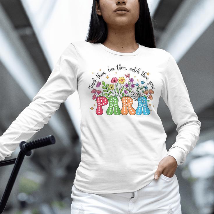 Wildflower Para Floral Paraprofessional Paraeducator Teacher Women Long Sleeve T-Shirt, gift for family, gift for coworker Wildflower Para Floral Paraprofessional Paraeducator Teacher Women Long Sleeve T-Shirt, gift for family, gift for coworker
