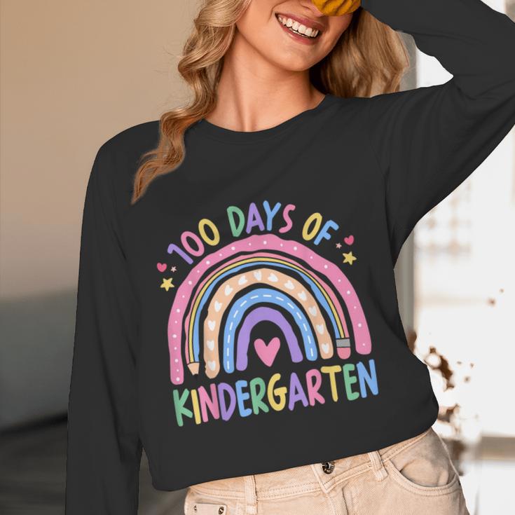 100th Day Of Kindergarten Teacher Kids 100 Days Smarter Women Long Sleeve T-Shirt, novelty gifts, funny gifts 100th Day Of Kindergarten Teacher Kids 100 Days Smarter Women Long Sleeve T-Shirt, novelty gifts, funny gifts