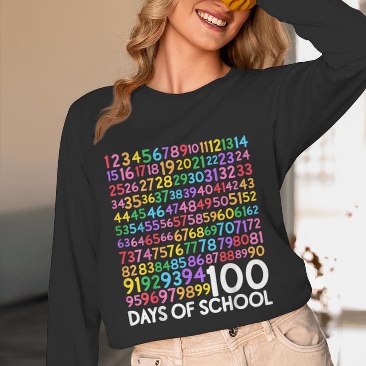 100th Day Of School Teacher Kids 100 Days Math Numbers Women Long Sleeve T-Shirt, novelty gifts, funny gifts