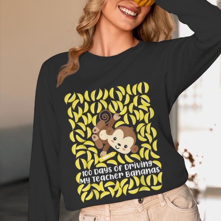 100th Day Of School Teacher Monkey Pun Banana For Men Women Girls Kids Women Long Sleeve T-Shirt, novelty gifts, funny gifts 100th Day Of School Teacher Monkey Pun Banana For Men Women Girls Kids Women Long Sleeve T-Shirt, novelty gifts, funny gifts